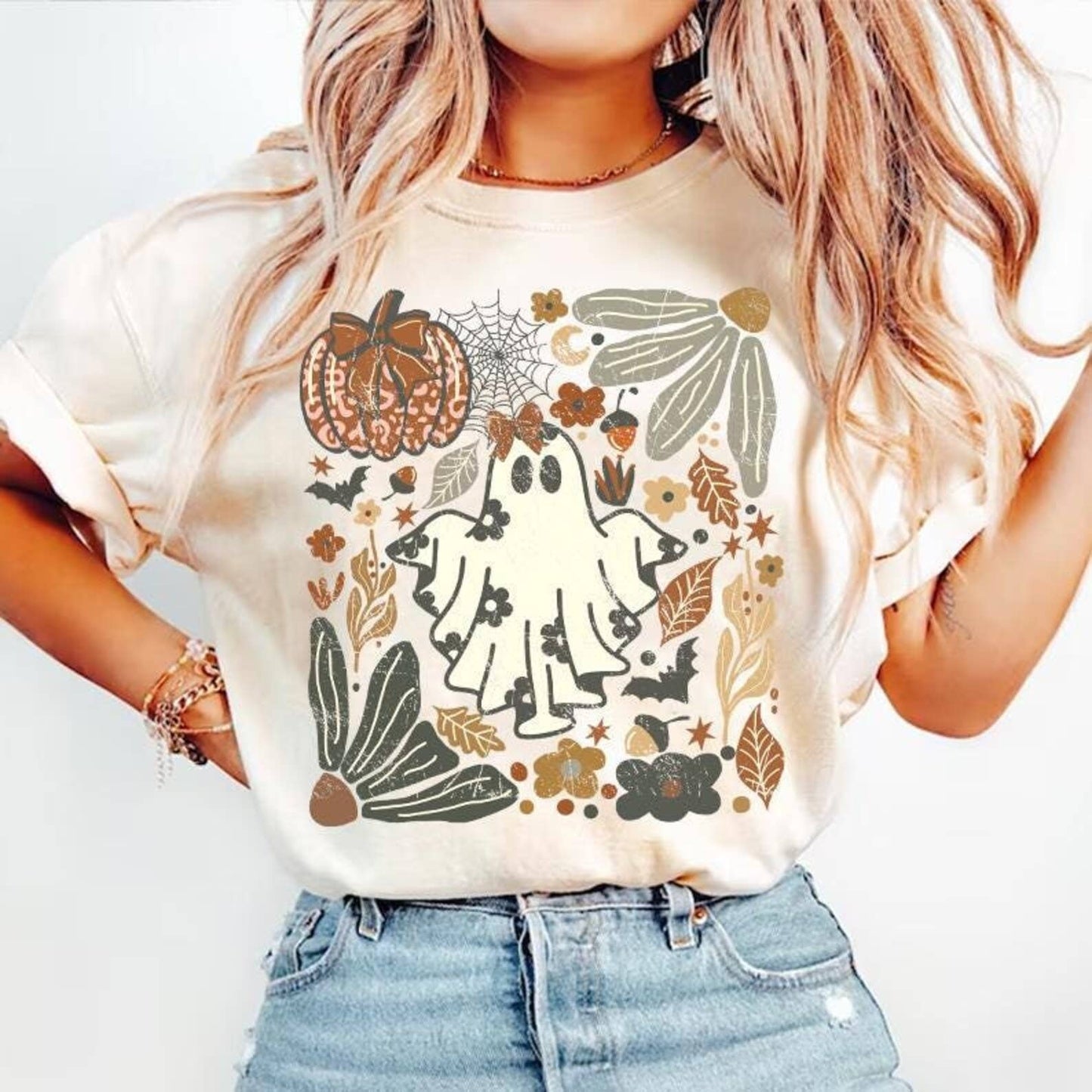 Willow Poppy - Ghost Boho Fall Graphic Tee
