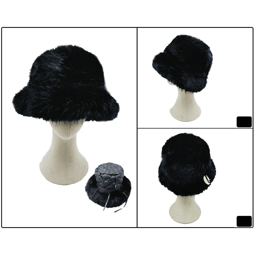 Sensibling Corp. - Fuzzy Faux Fur Bucket Hat