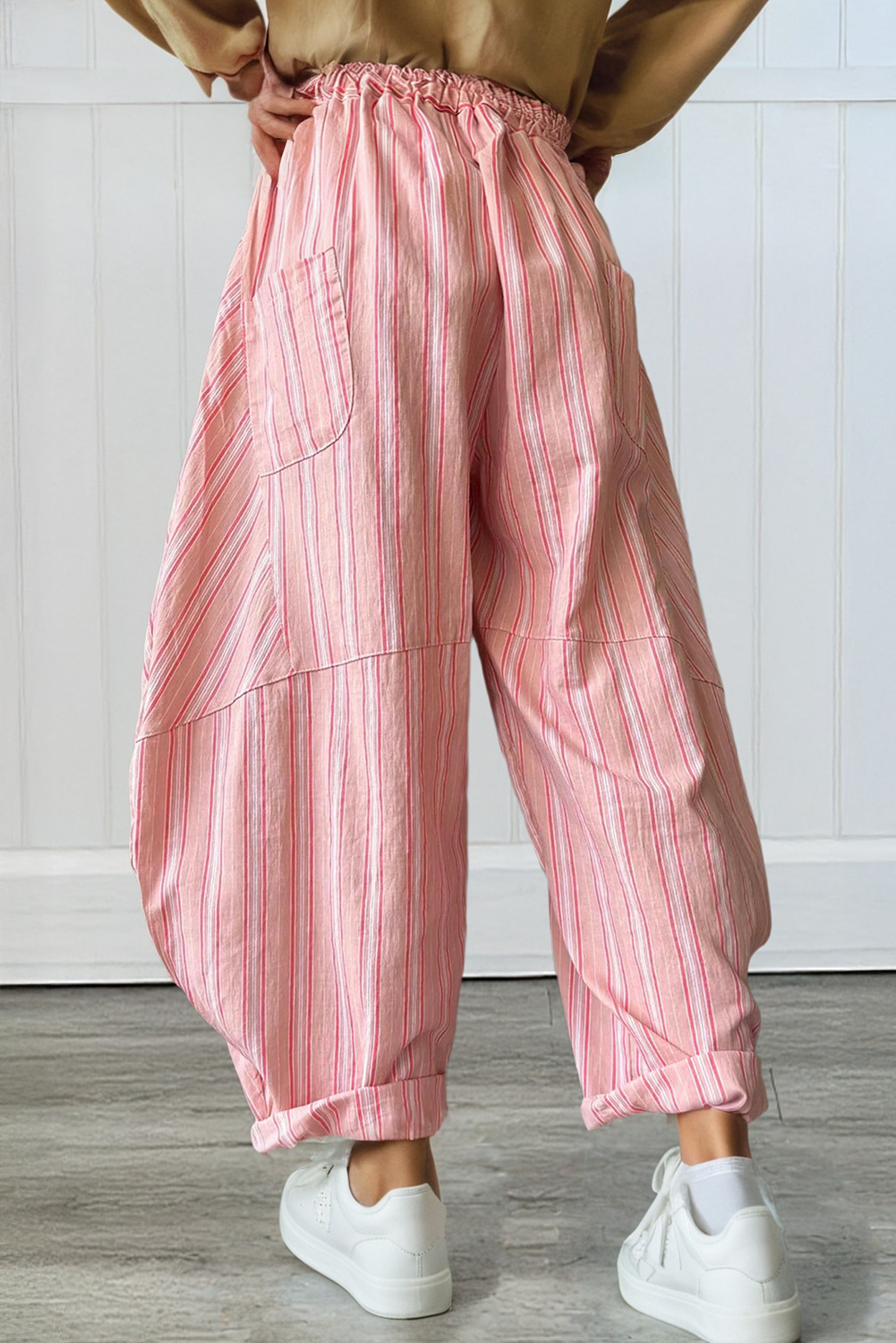 LA Society - LAS-LIVE Striped Pants with Pocket (S-XL)