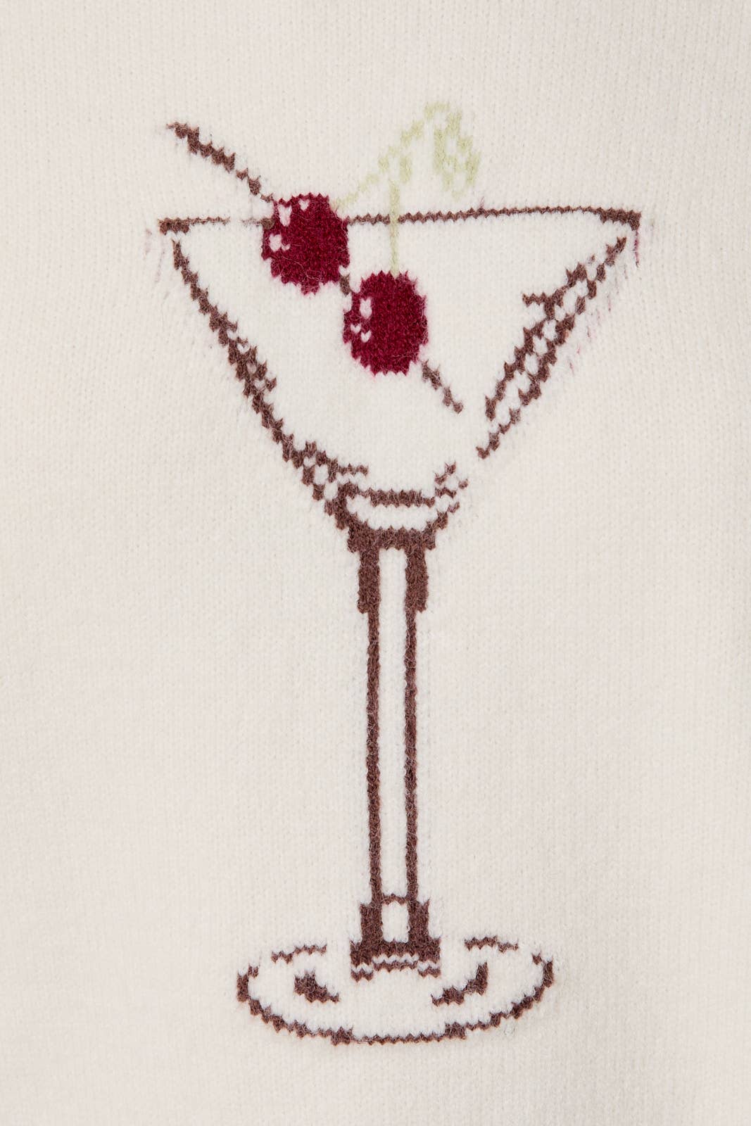 Sunday Edition by LE LIS - MOCK NECK LONG SLEEVE "CHERRY MARTINI" GRAPHIC SWEATER