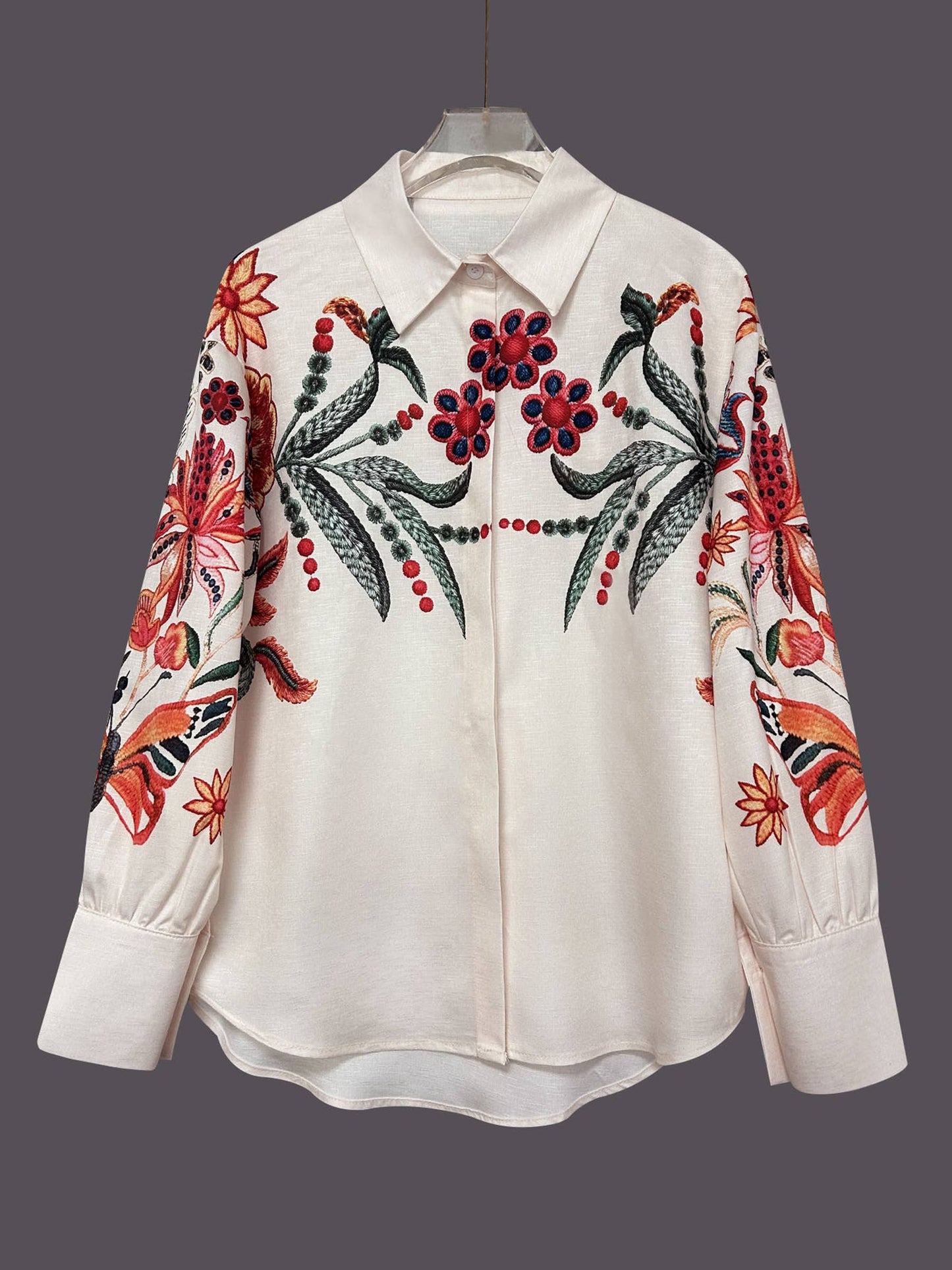 Wholesalesir - Loose Long Sleeved Digital Printed Shirt