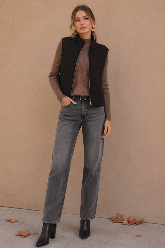 TIMING - Quilted Zip-Up Vest