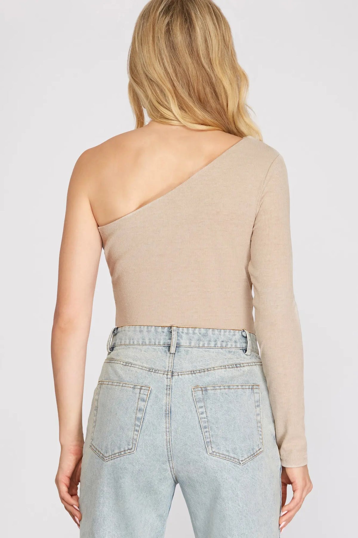 SY3165 ONE SHOULDER RIBBED BODYSUIT