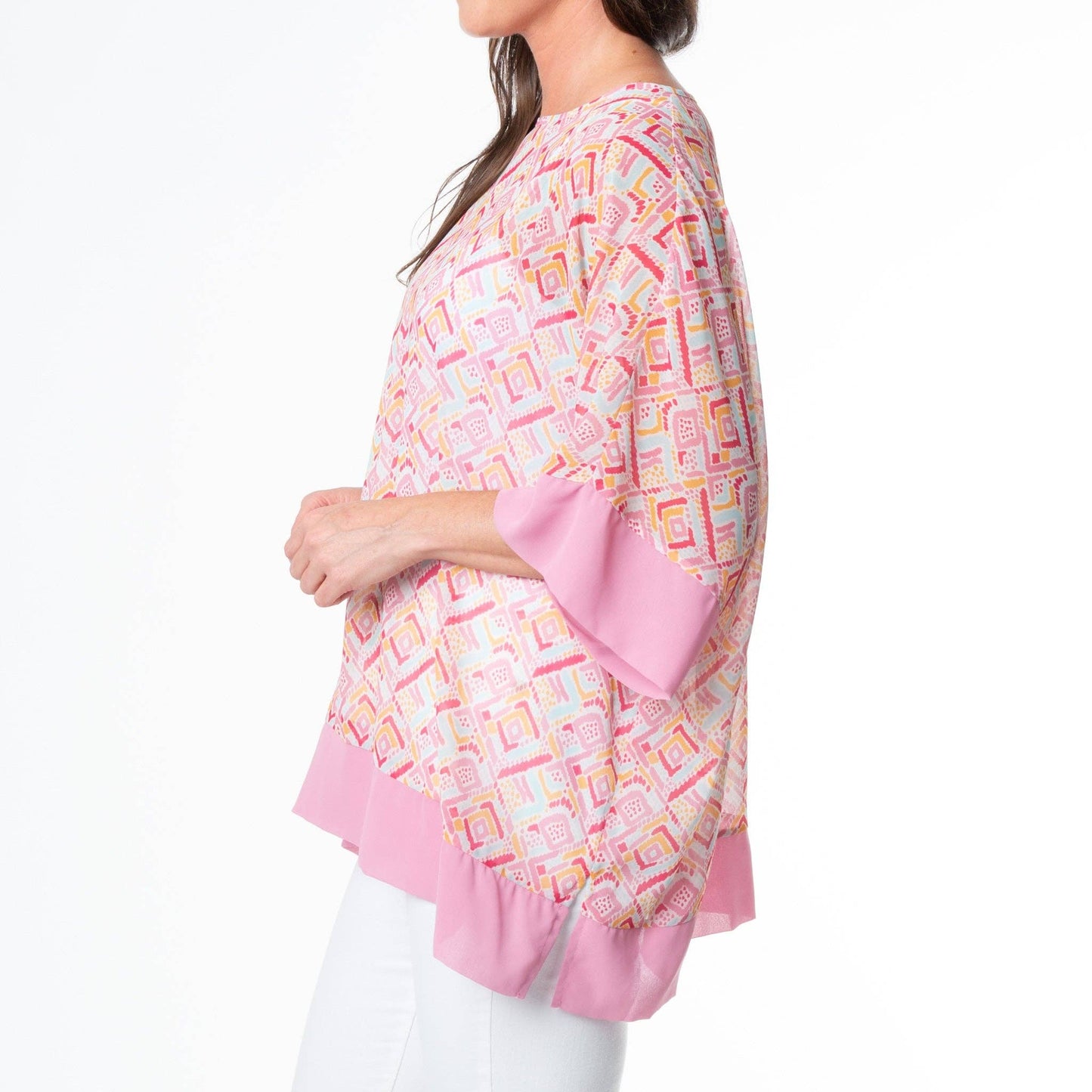 Lexi Summertime Ikat Sheer One Size Poncho