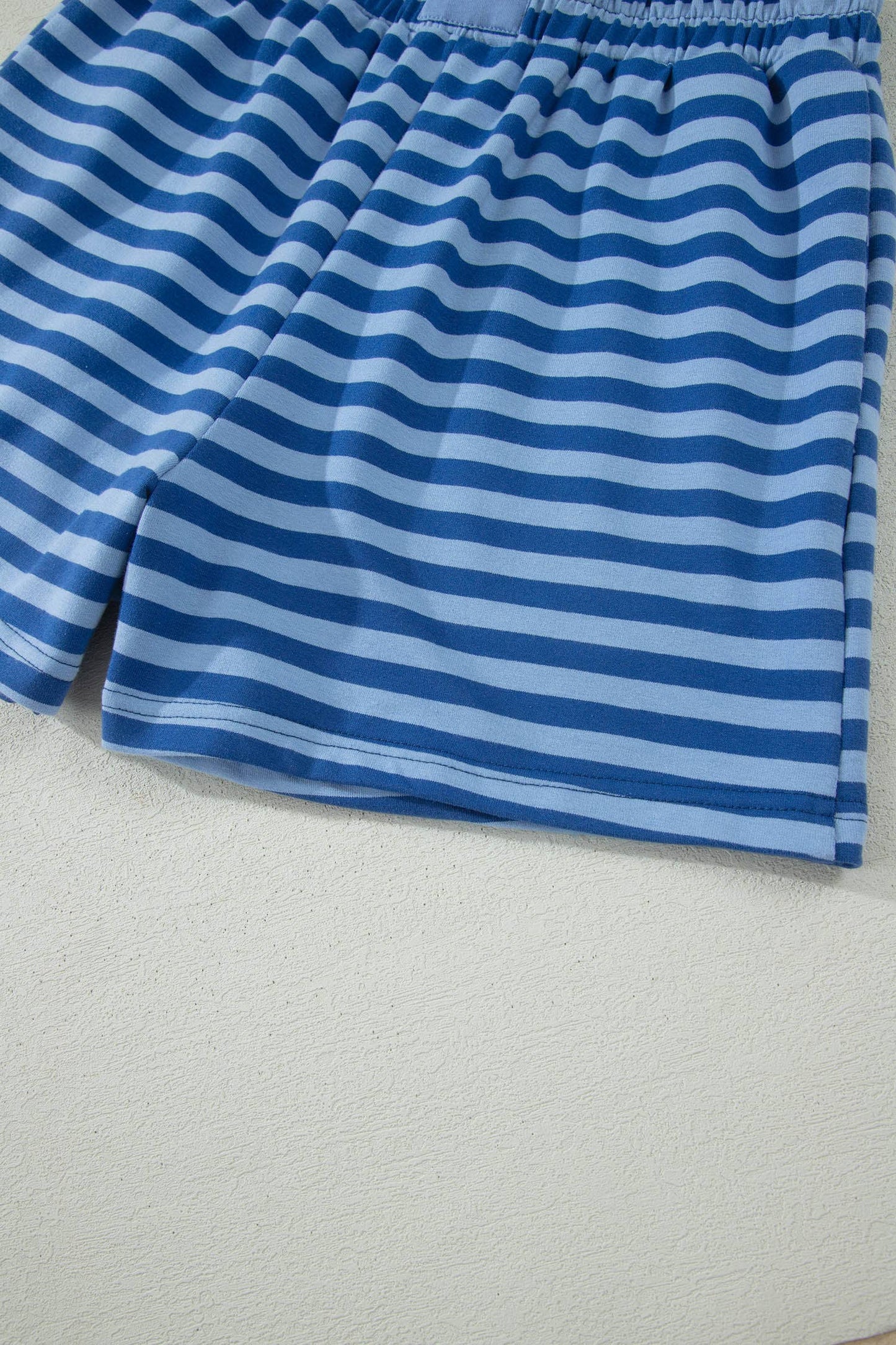 66DISCO - 66Plus Striped Short Sleeve Top and Shorts Lounge Set (S-4X)
