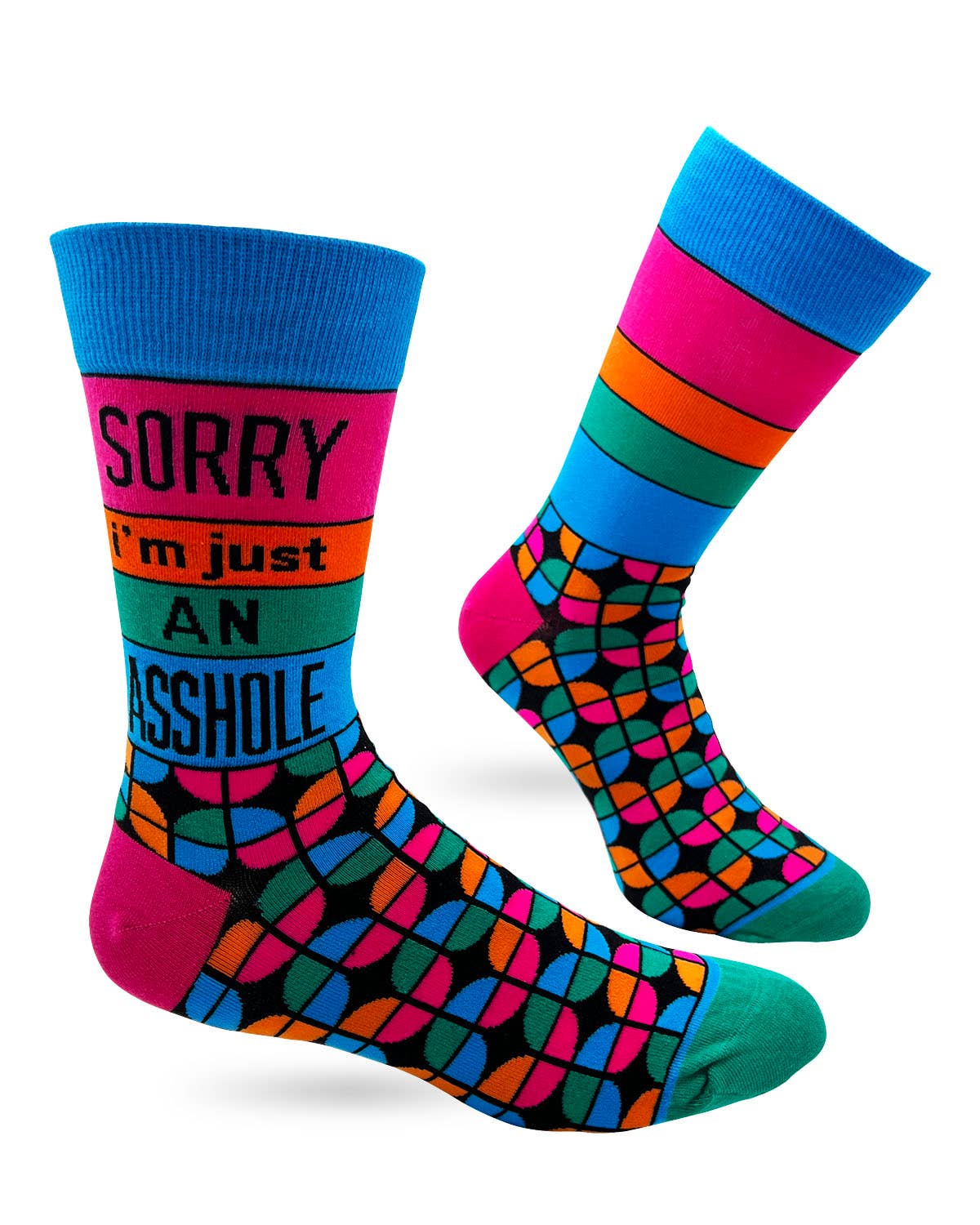 Fabdaz - Sorry I'm Just An Asshole Men's Novelty Crew Socks