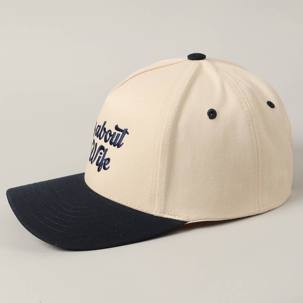 Fashion City - Sorry About My Wife / Husband Embroidery Two-Tone Canvas Cap
