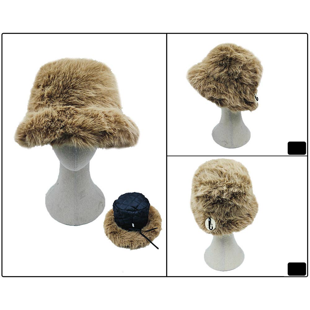 Sensibling Corp. - Fuzzy Faux Fur Bucket Hat