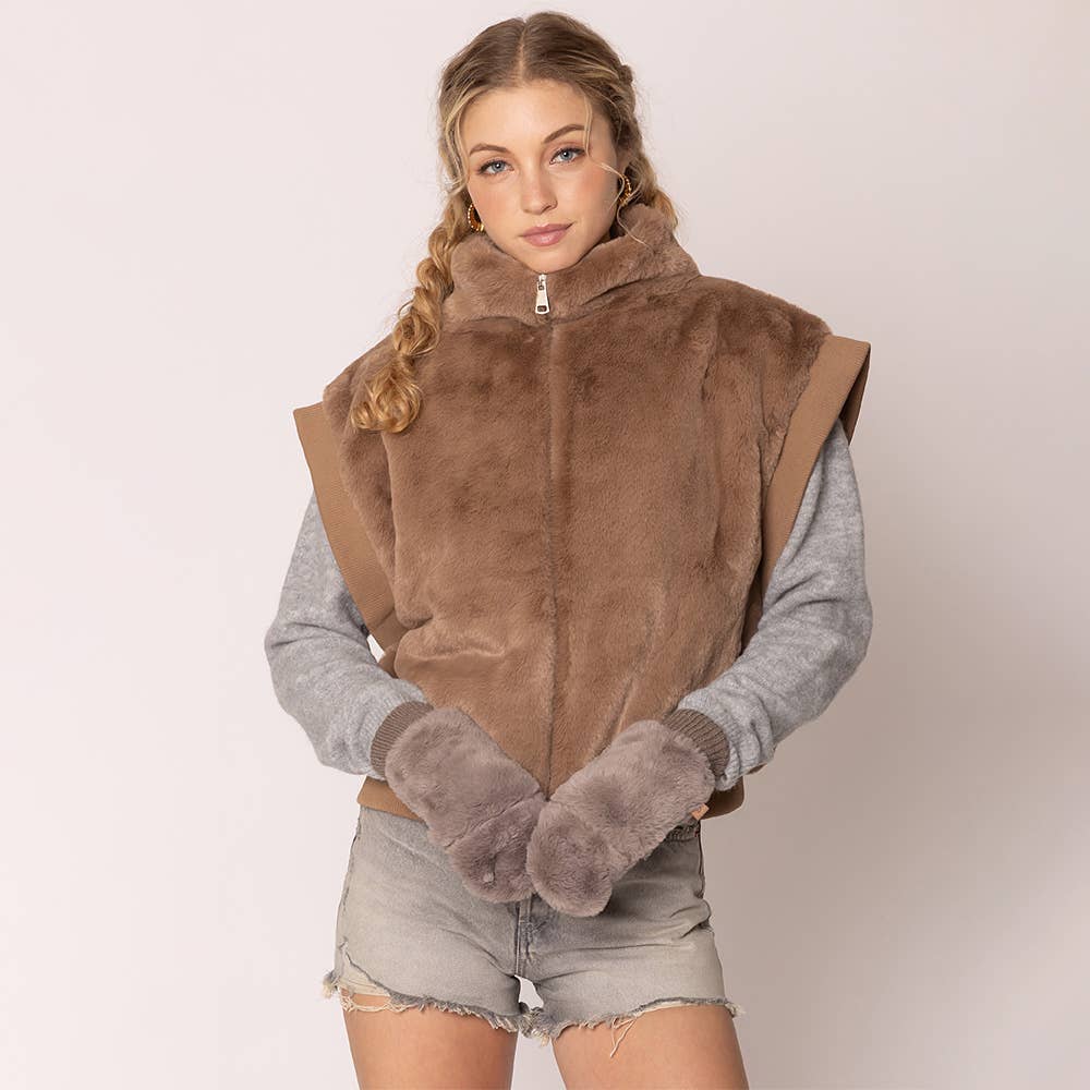 Sensibling Corp. - Solid Faux Fur Mitten Gloves
