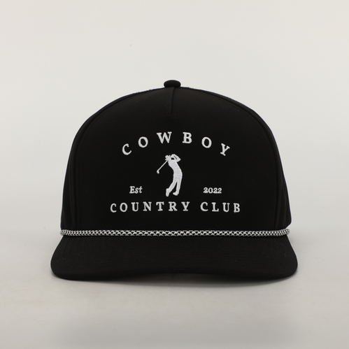 Cowboy Country Club - Golfer Roped Hat Black