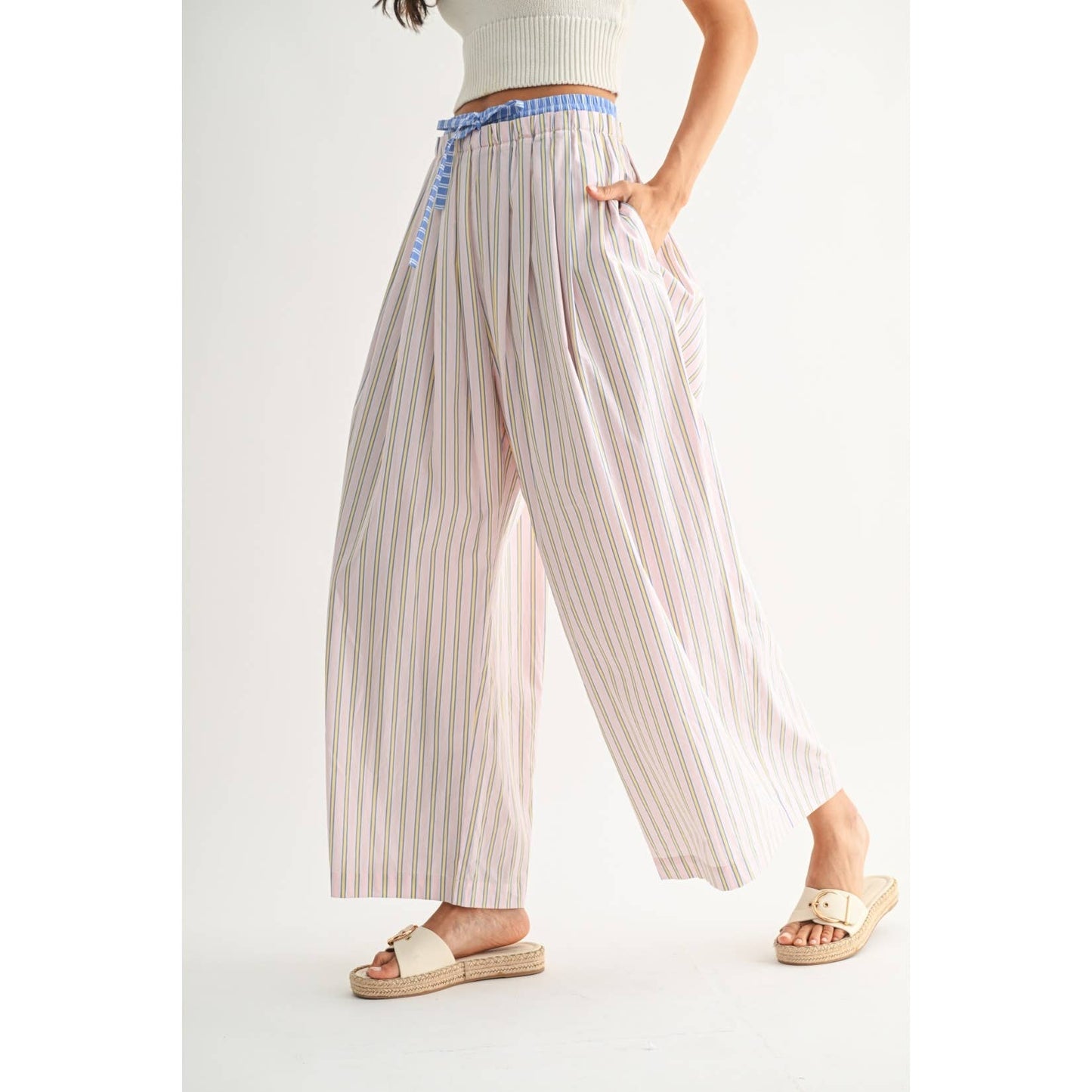 Camellia - STRIPED WIDE-LEG TROUSERS