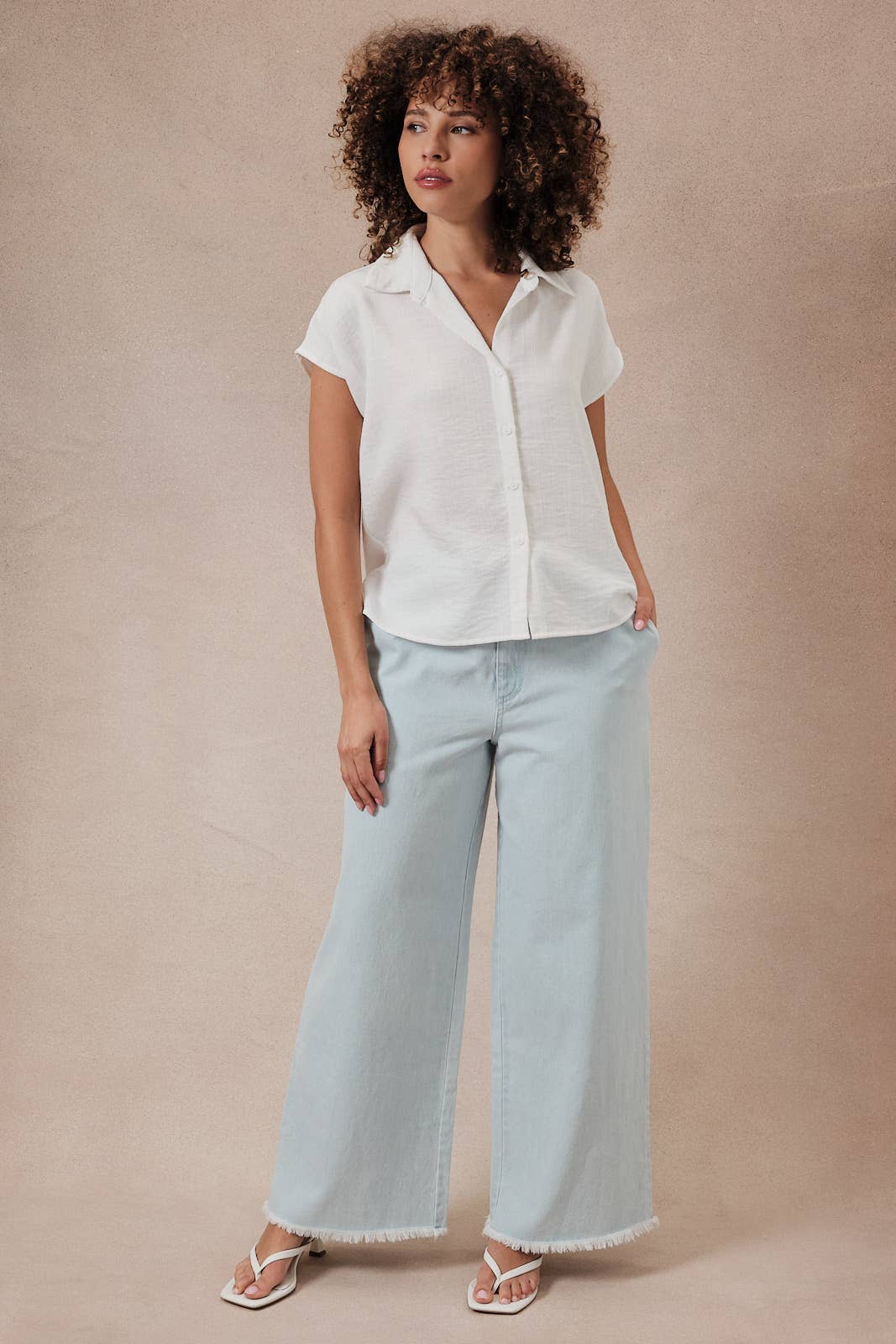 Sunday Edition - TWILL WASHED WIDE PANTS