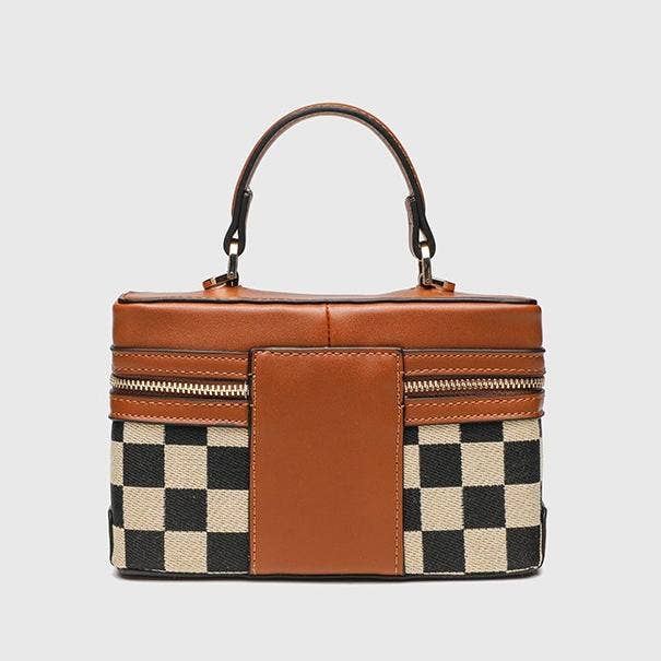 MKS America - Box checkered handbag crossbody bag