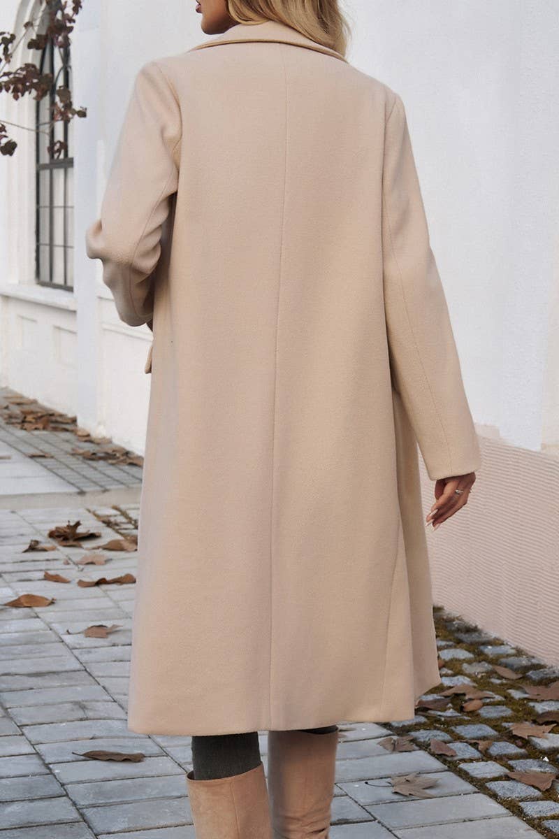 NINEXIS - CWOCO0258_V NECK LONG SLEEVE WOOLEN COAT
