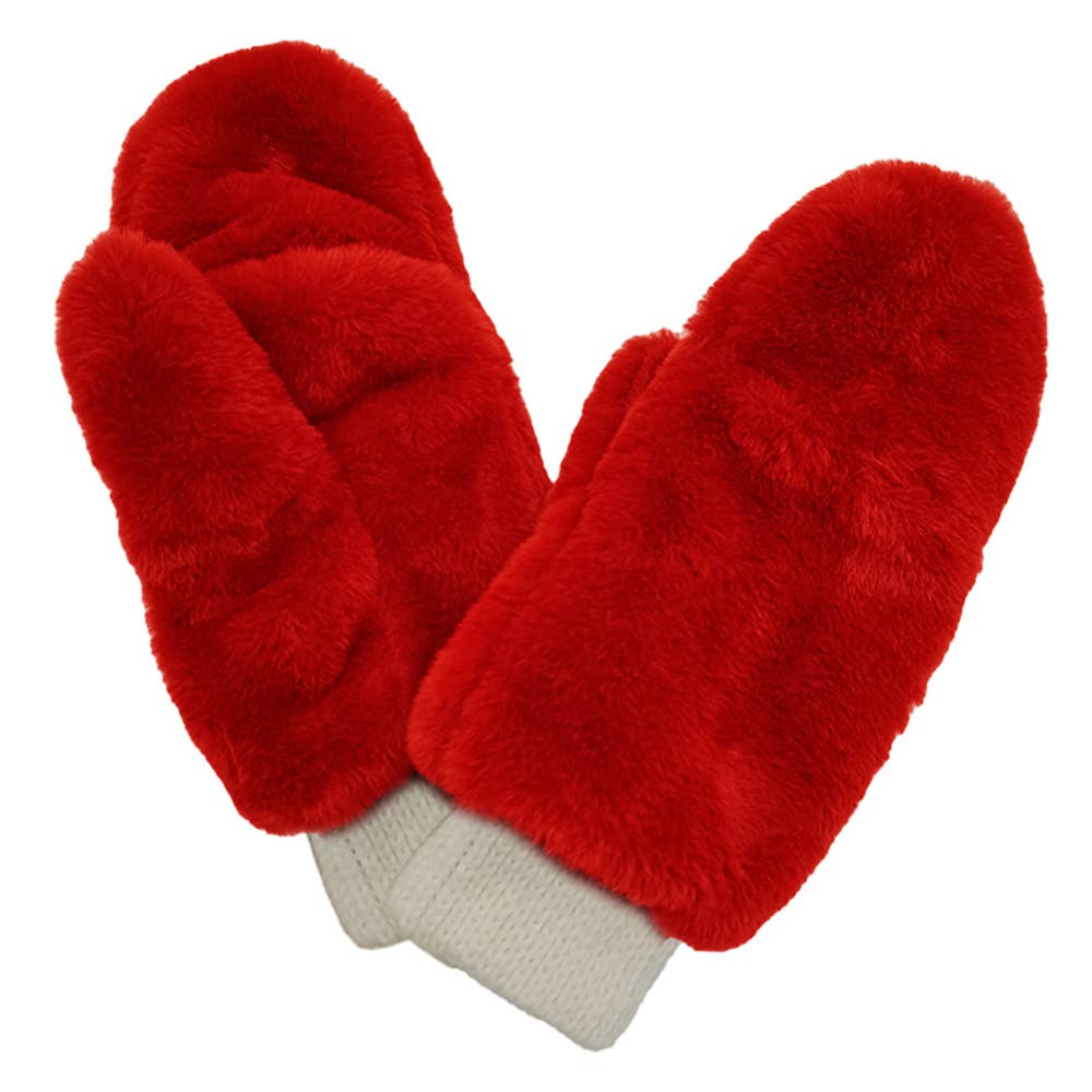 Sensibling Corp. - Solid Faux Fur Mitten Gloves