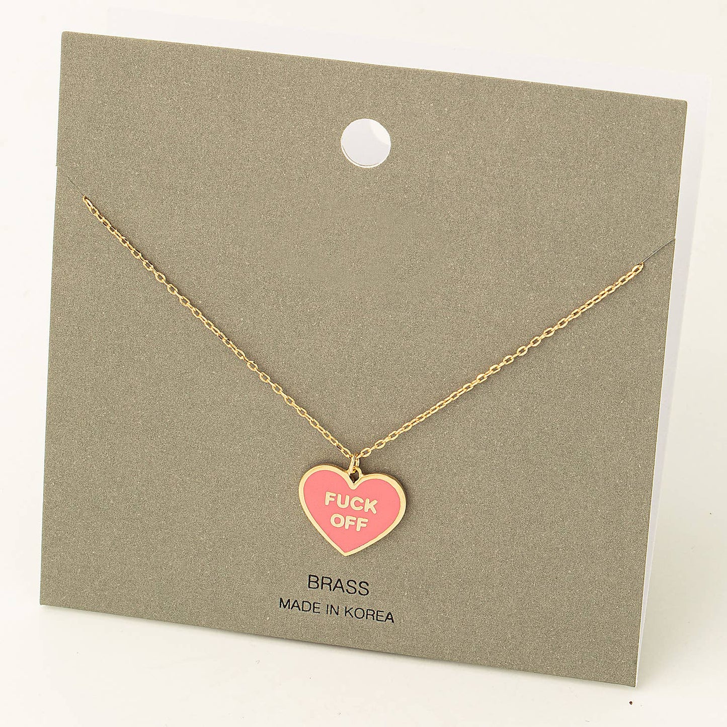 Fame Accessories - Fuck Off Heart Pendant Necklace