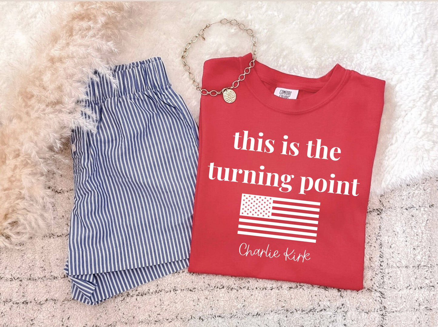 Broke Babes Wholesale - Charlie Kirk this is the turning point tee sweatshirt (red)