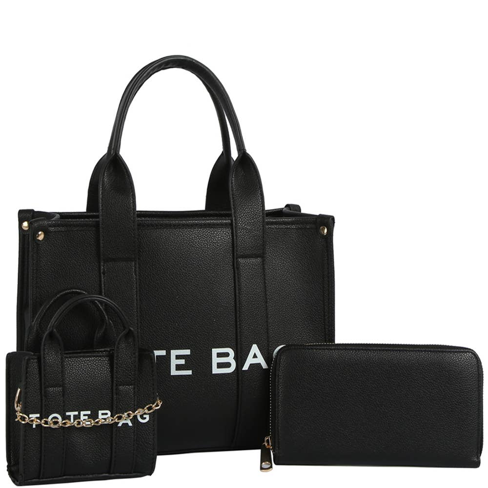 JOIA ACCESSORIES - 3IN1 TOTE BAG PRINTED HANDLE BAG W MATCHING MIN, EWB 217 1W