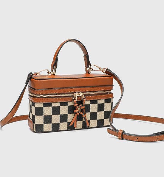 MKS America - Box checkered handbag crossbody bag