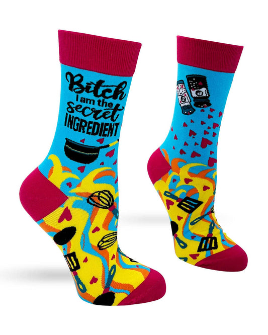 Fabdaz - Bitch I am The Secret Ingredient Women's Crew Socks