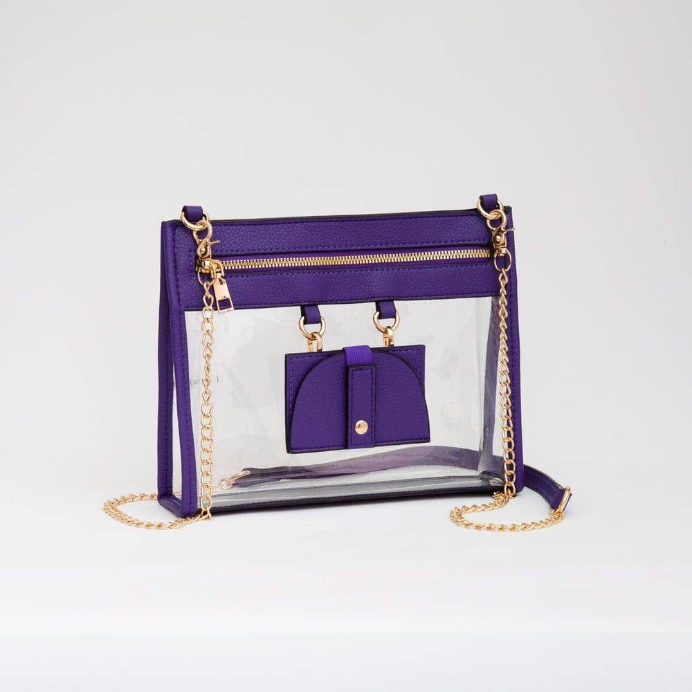 MiMi Wholesale - TG10666 Clear Gameday Crossbody Bag With Sunglasses Holder