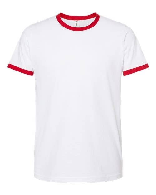 Total Apparel - Tultex Unisex Fine Jersey Ringer Blank T-Shirt | Retro 246
