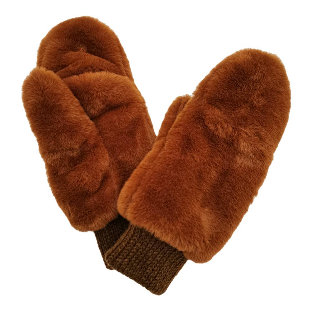Sensibling Corp. - Solid Faux Fur Mitten Gloves