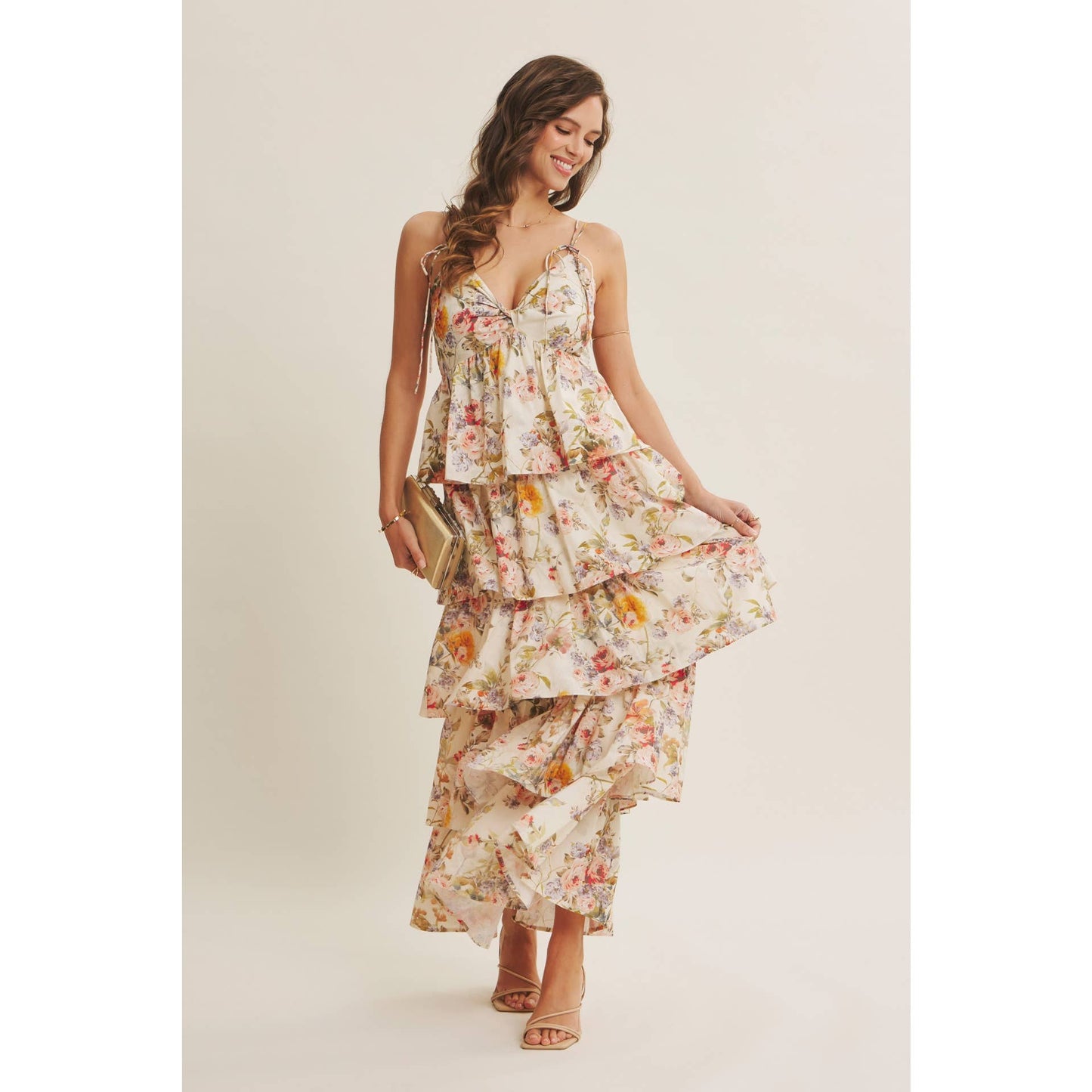 CALL FOR ROMANCE FLORAL MAXI DRESS