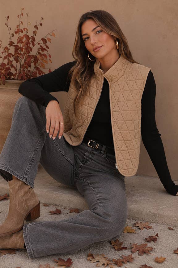 TIMING - Quilted Zip-Up Vest