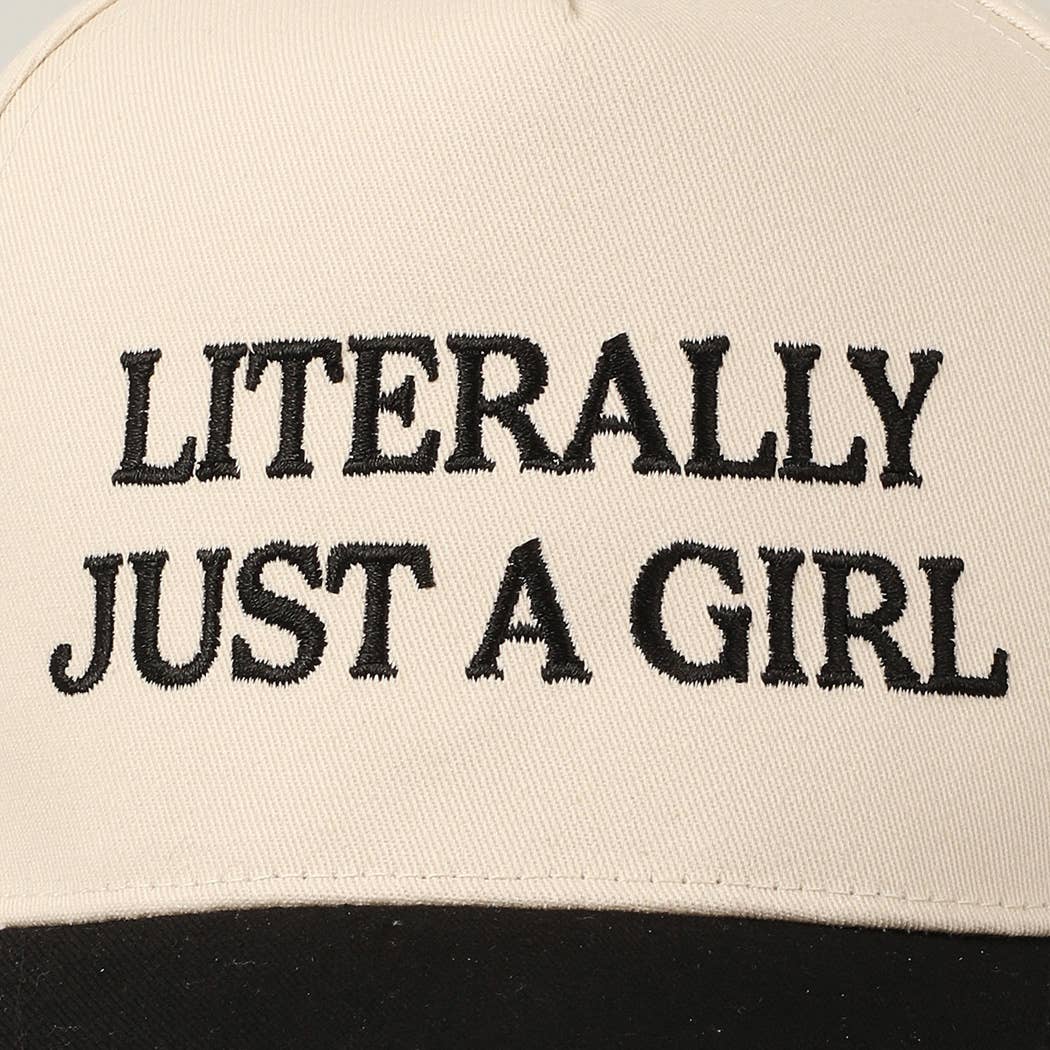 Fashion City - Literally Just A Girl Embroidery Two Tone Trucker Hat