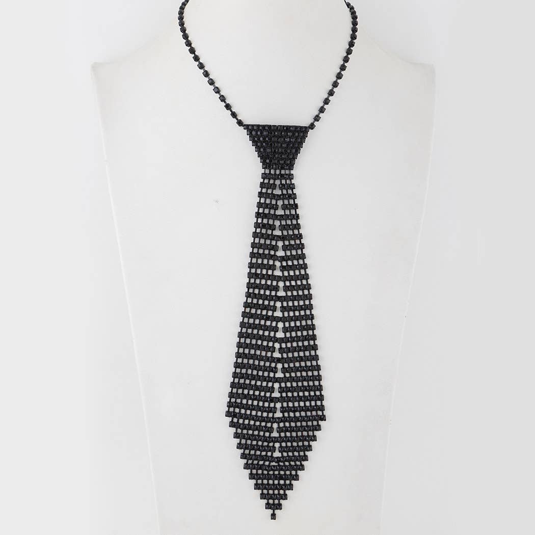 3AM BY H&D ACCESSORIES - Bejeweled Necktie Statement Necklace