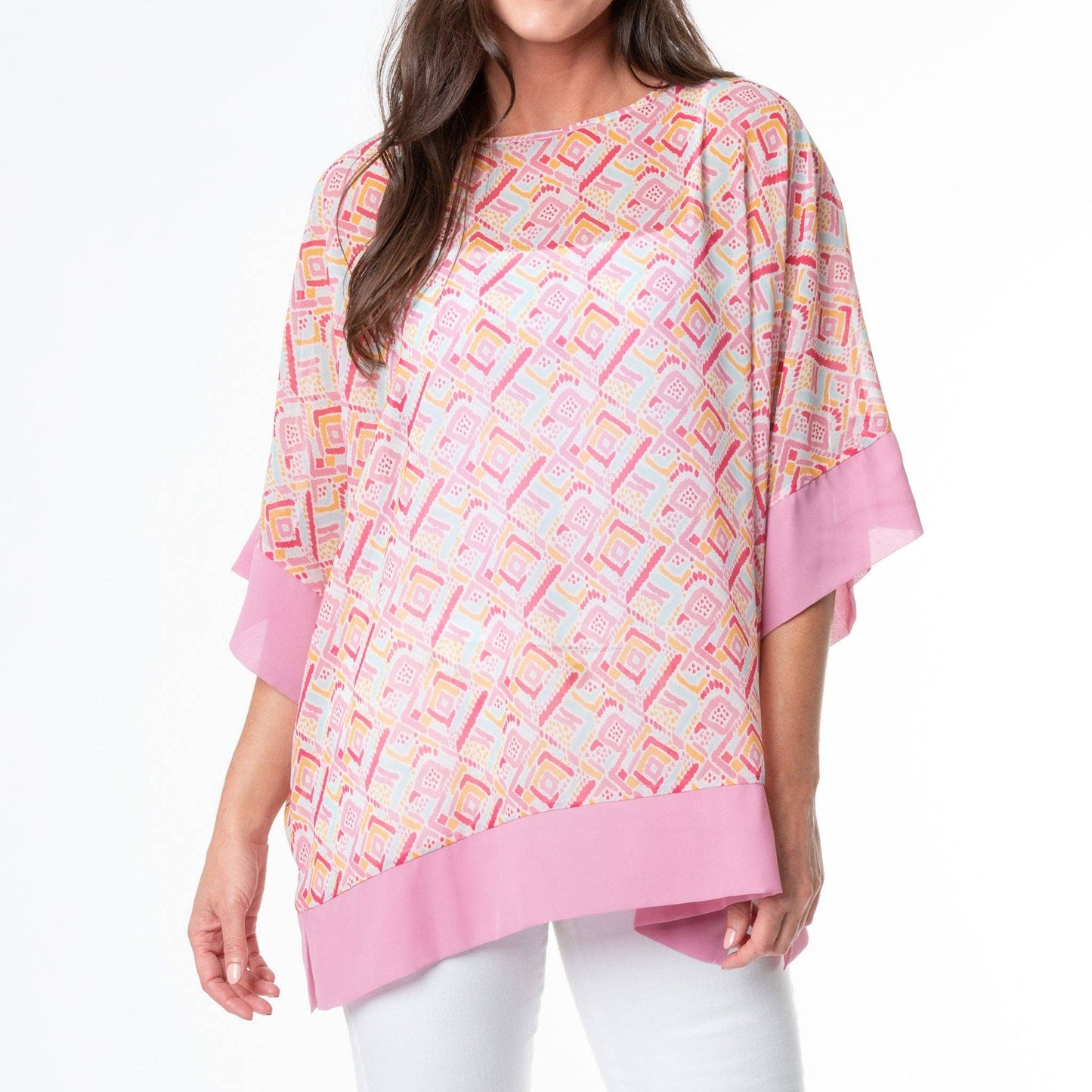 Lexi Summertime Ikat Sheer One Size Poncho
