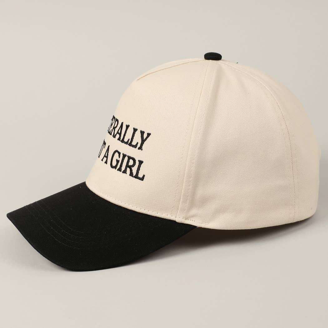Fashion City - Literally Just A Girl Embroidery Two Tone Trucker Hat