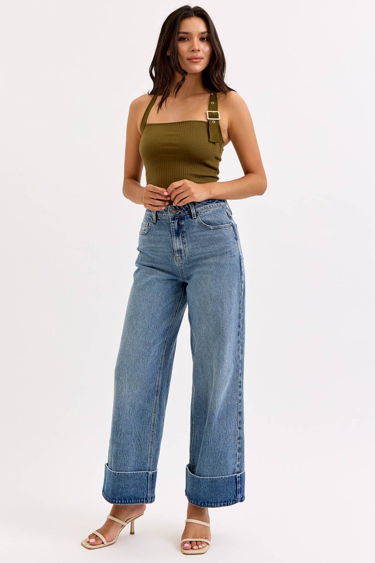 Cello Jeans - WASHED CUFF WIDE LEG