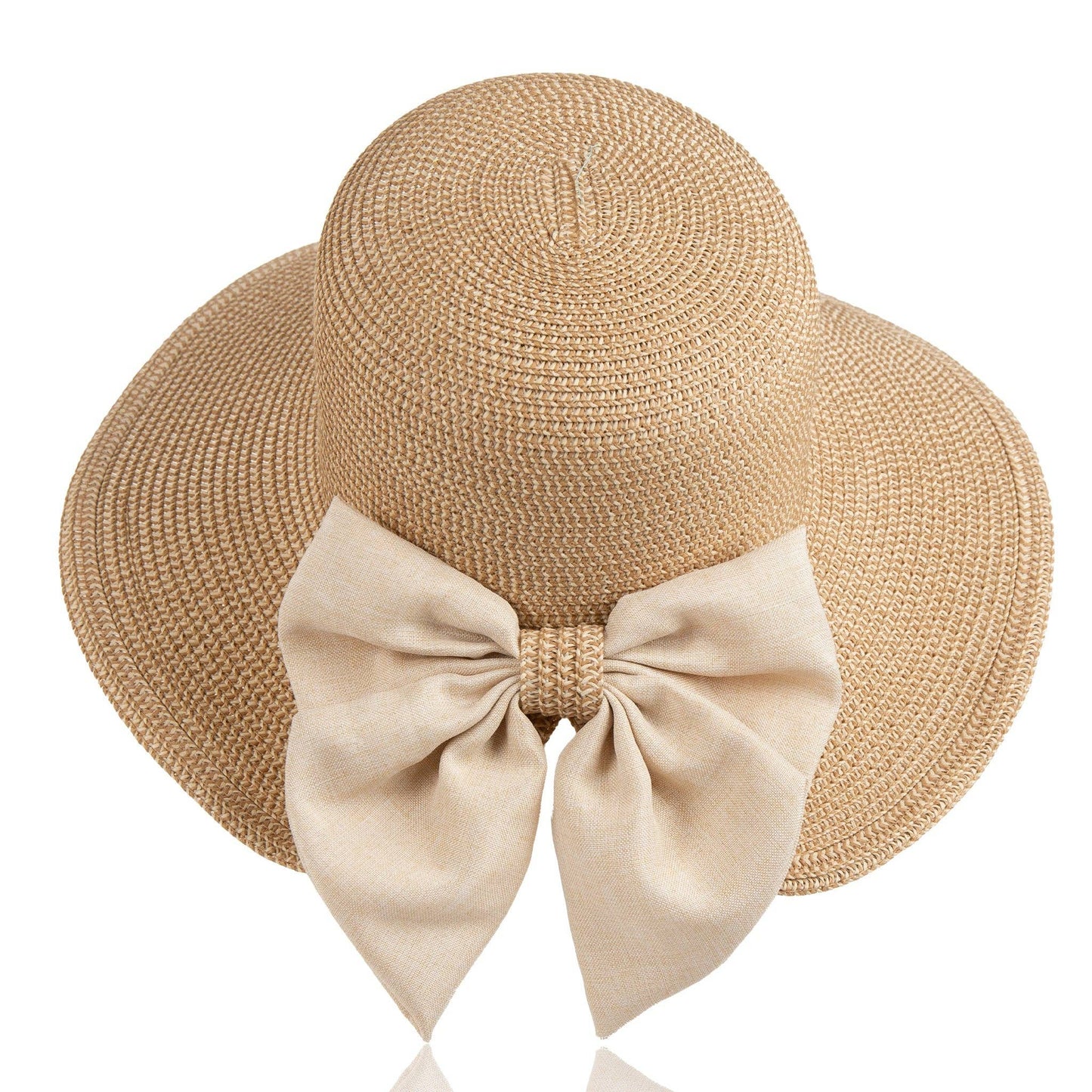 Sun Hat Zaya Boho Wide Brim Ponytail Leopard Bow