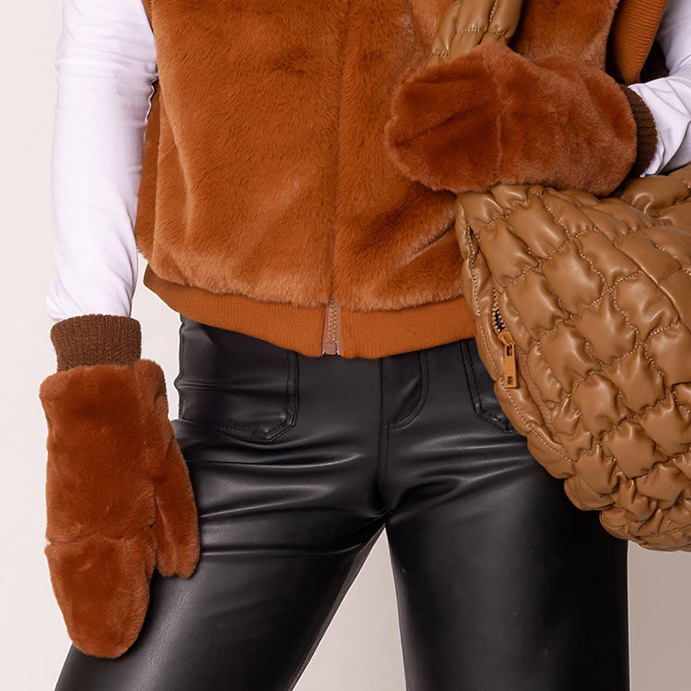 Sensibling Corp. - Solid Faux Fur Mitten Gloves