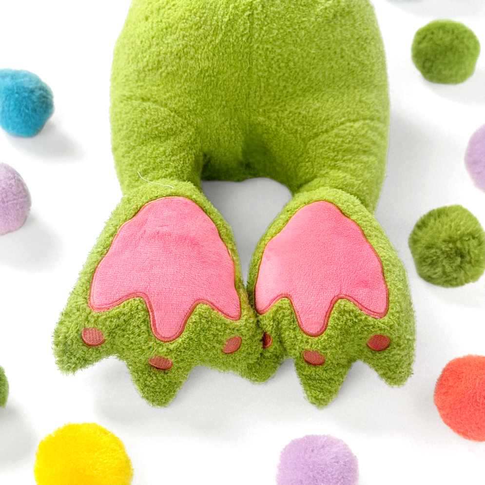 FLUFFERY - Green Frog Plush Sleeping Pillow (39" / 100 cm) Furry Gift