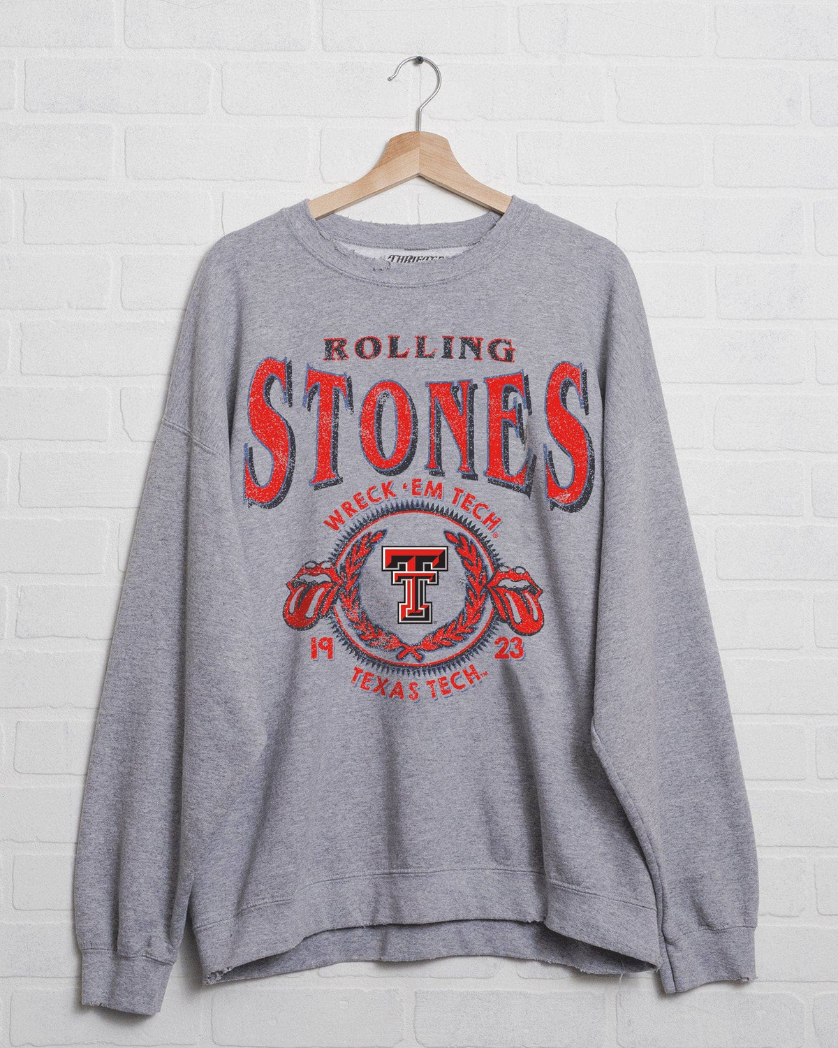 LivyLu - Rolling Stones Texas Tech College Seal Thrifted Sweatshirt