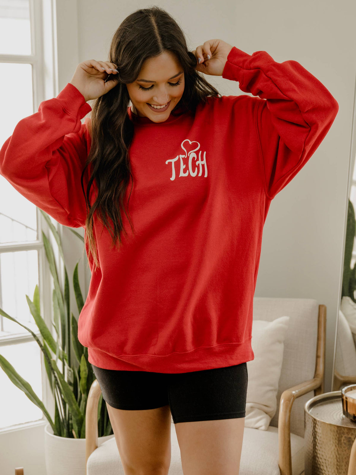 LivyLu - Texas Tech Red Raiders Lyric Puff Ink Red Sweatshirt