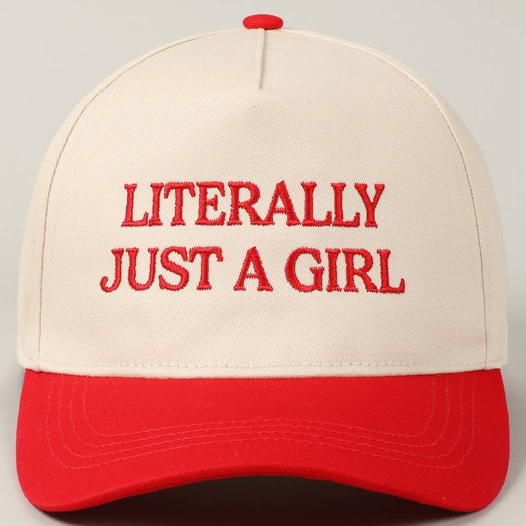 Fashion City - Literally Just A Girl Embroidery Two Tone Trucker Hat