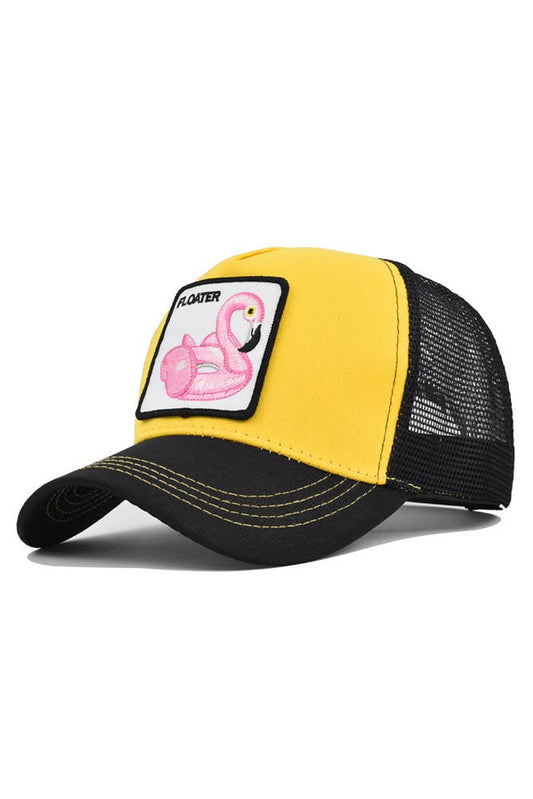 Floater Pink Swan Embroidery Baseball Cap MOQ 3pcs DX022: Yellow / One Size