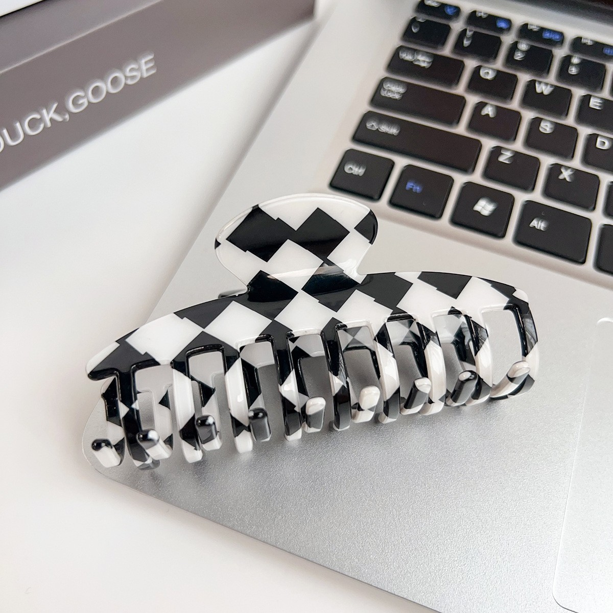 ACCITY - Checkerboard Hair Claw – Candy Color Acetate Look_CWMM10084