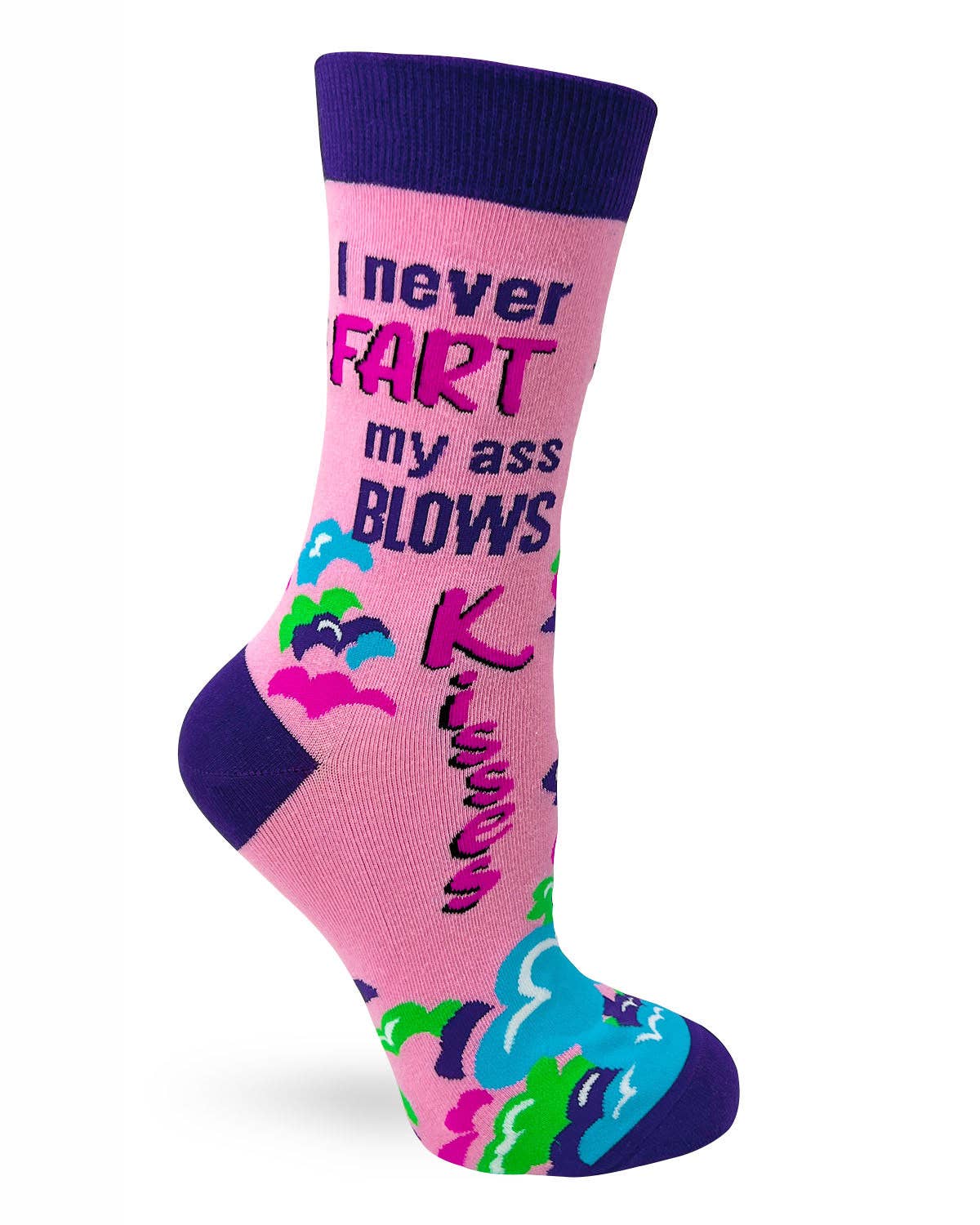 Fabdaz - I never Fart My Ass Blows Kisses Women's Crew Socks