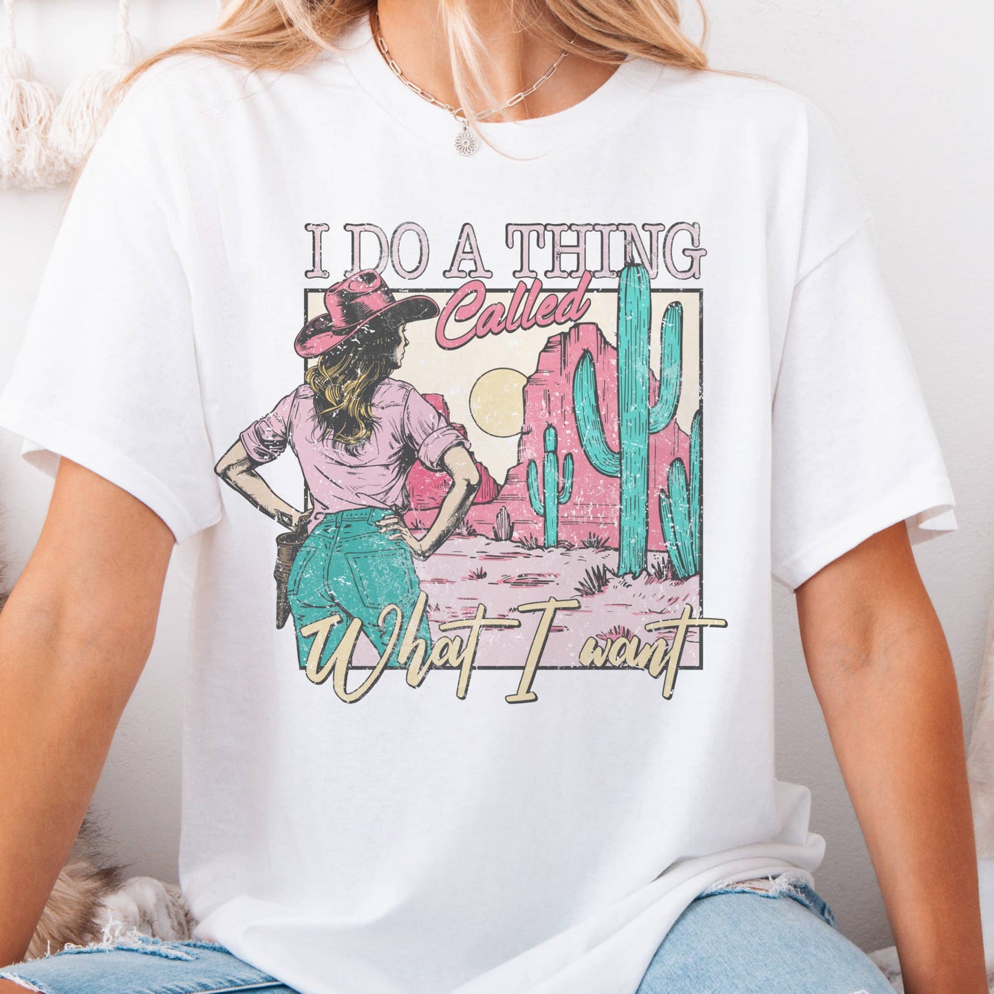 Par.tees by Party On! - Western Sarcastic Do What I Want Cowgirl Market Graphic Tee