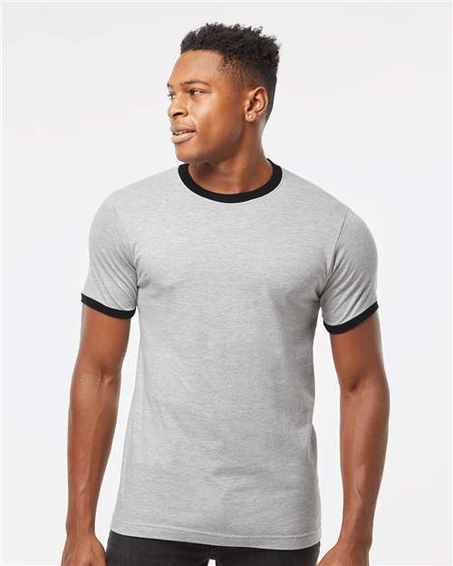 Total Apparel - Tultex Unisex Fine Jersey Ringer Blank T-Shirt | Retro 246