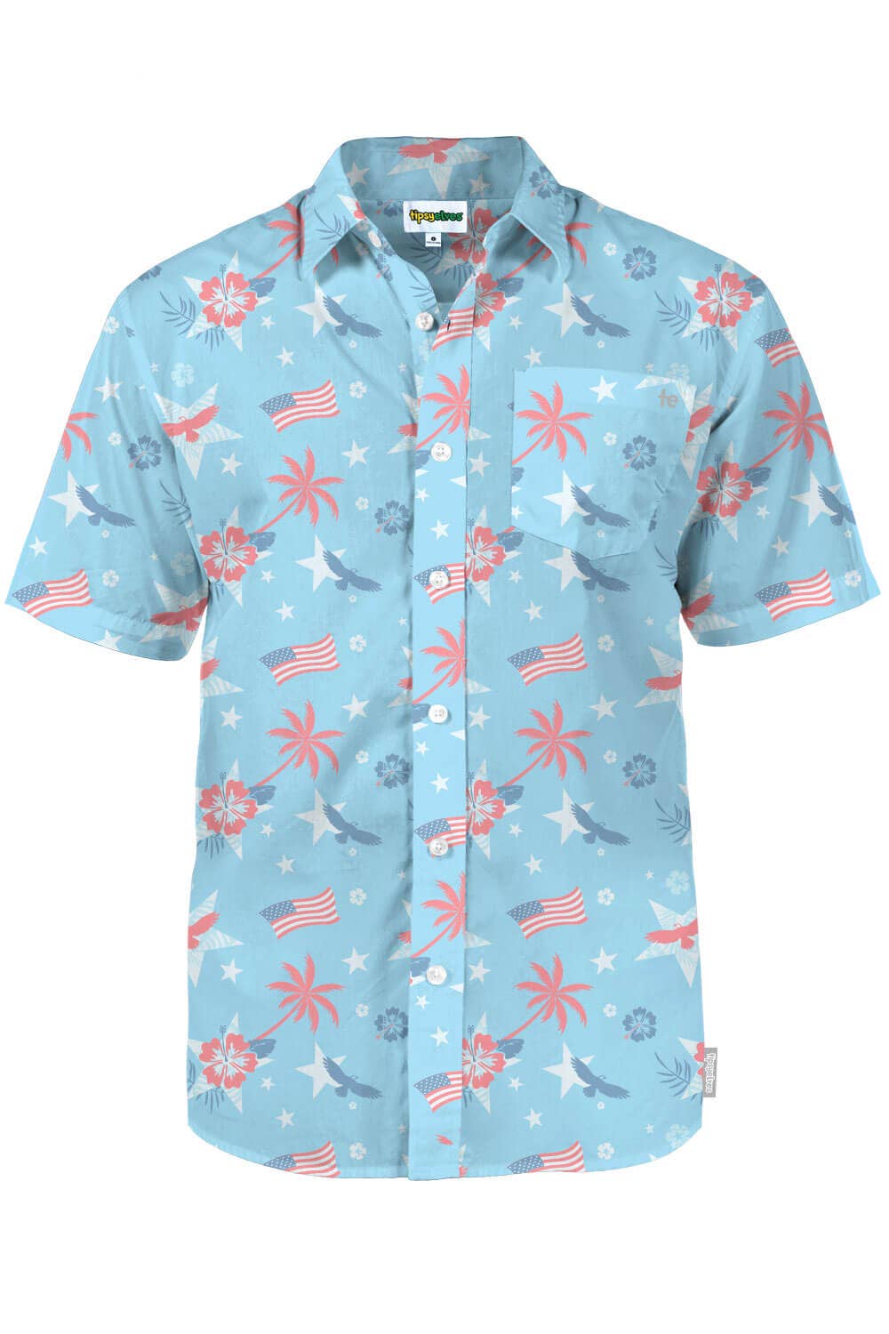 Tipsy Elves - Island of the Free Hawaiian Shirt - Men's USA Button Down