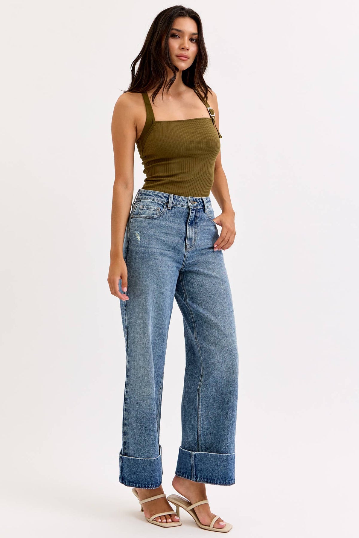 Cello Jeans - WASHED CUFF WIDE LEG