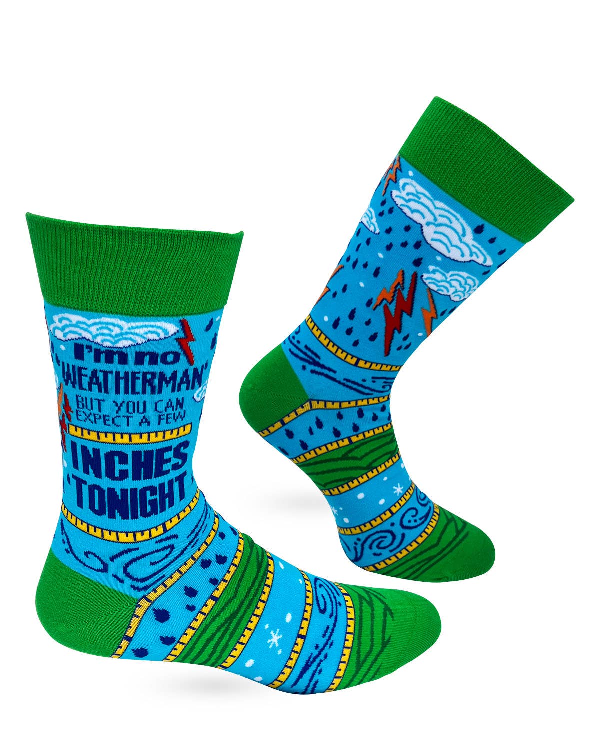 Fabdaz - I'm No Weatherman But You Can Expect A Few Inches Tonight Men's Novelty Crew Socks