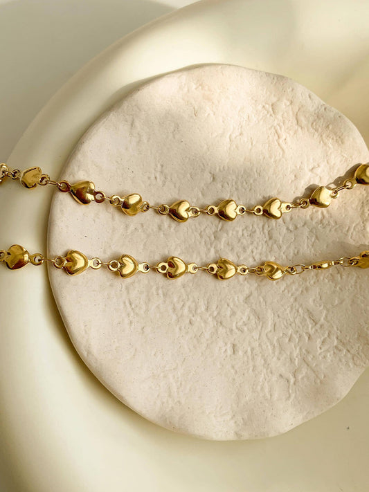 Flânerie by MAIQ - Madeleine Non-Tarnish Petite Heart Chain Bracelet, Necklace
