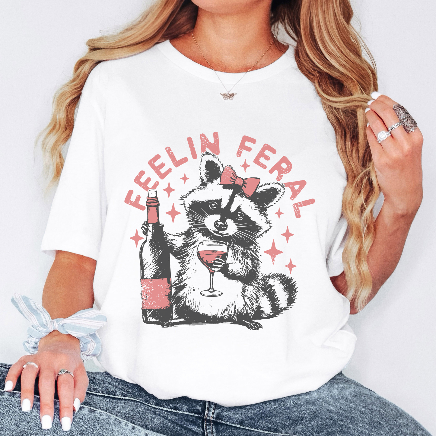 Feelin Feral Wine Graphic T-Shirt